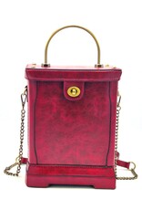 Magic Bags Fantasy tassen en portemonnees - Handtas met Werkende Klok Vintage stijl wijnrood