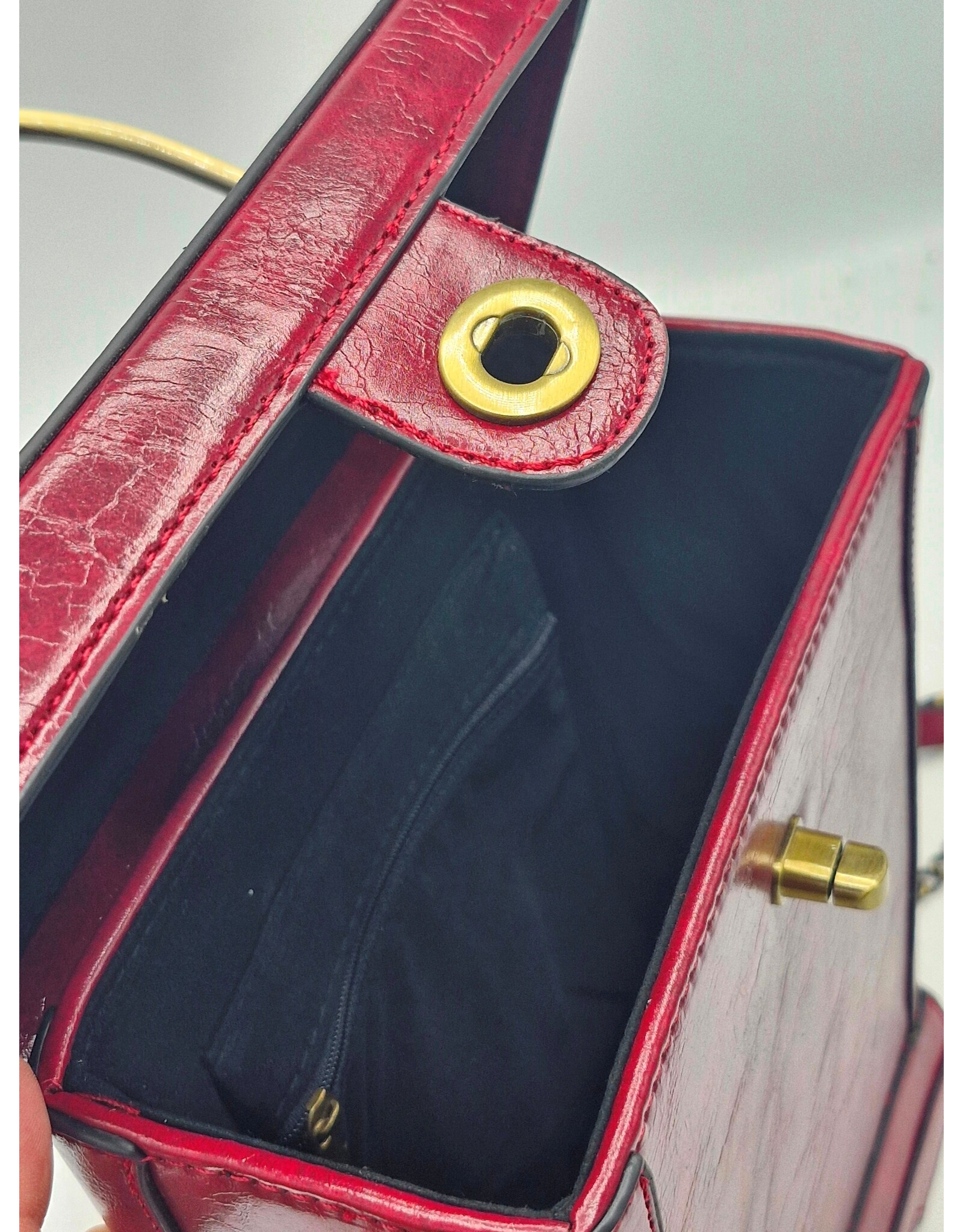 Magic Bags Fantasy tassen en portemonnees - Handtas met Werkende Klok Vintage stijl wijnrood