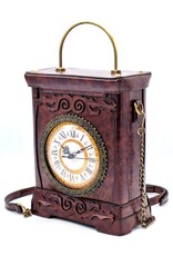 Magic Bags Steampunk bags Gothic bags - Handbag with Working Clock Vintage Style brown