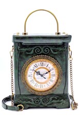 Magic Bags Steampunk bags Gothic bags - Handbag with Working Clock Vintage Style green