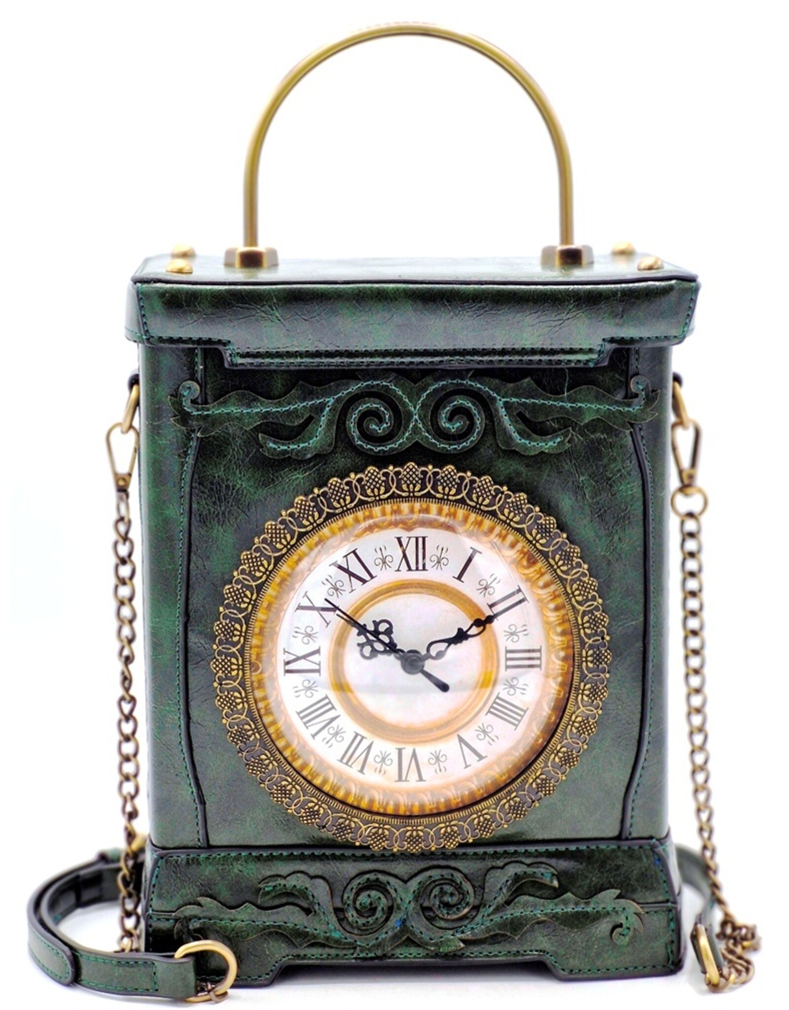 Magic Bags Steampunk tassen Gotic tassen - Handtas met Werkende Klok Vintage Stijl groen