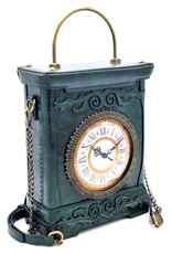 Magic Bags Steampunk bags Gothic bags - Handbag with Working Clock Vintage Style green