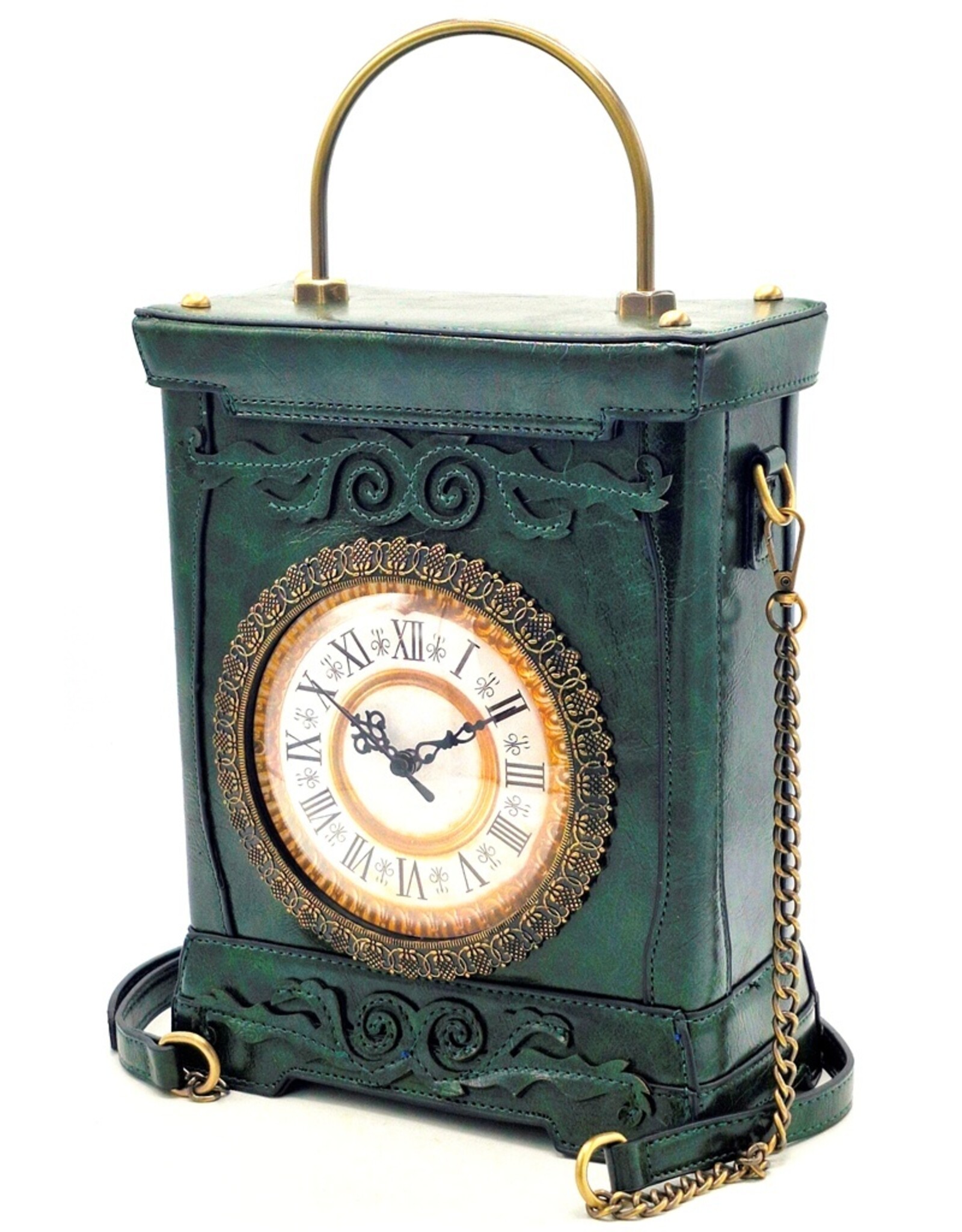 Magic Bags Steampunk tassen Gotic tassen - Handtas met Werkende Klok Vintage Stijl groen