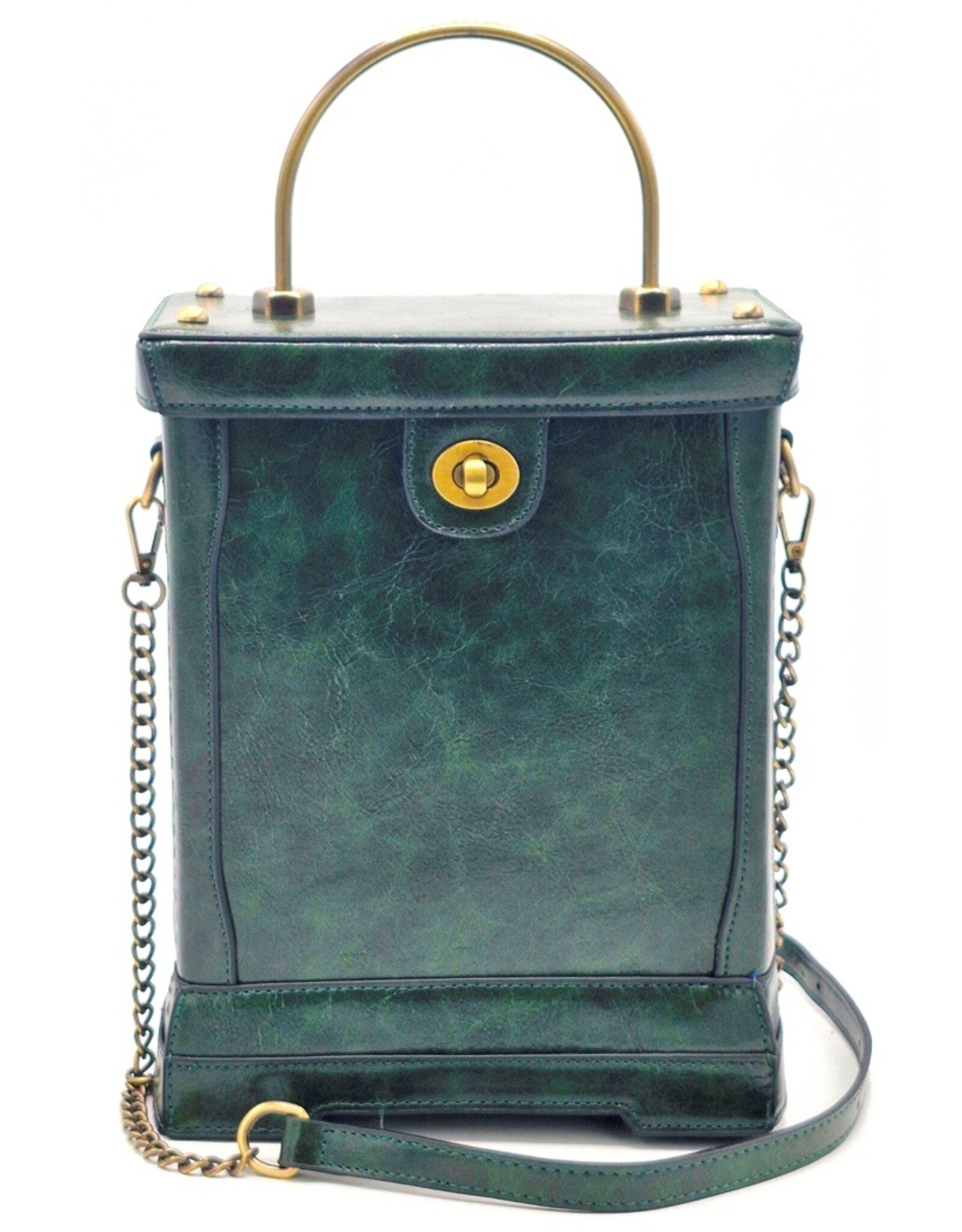 Magic Bags Steampunk bags Gothic bags - Handbag with Working Clock Vintage Style green
