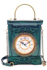 Magic Bags Steampunk bags Gothic bags - Handbag with Working Clock Vintage Style green