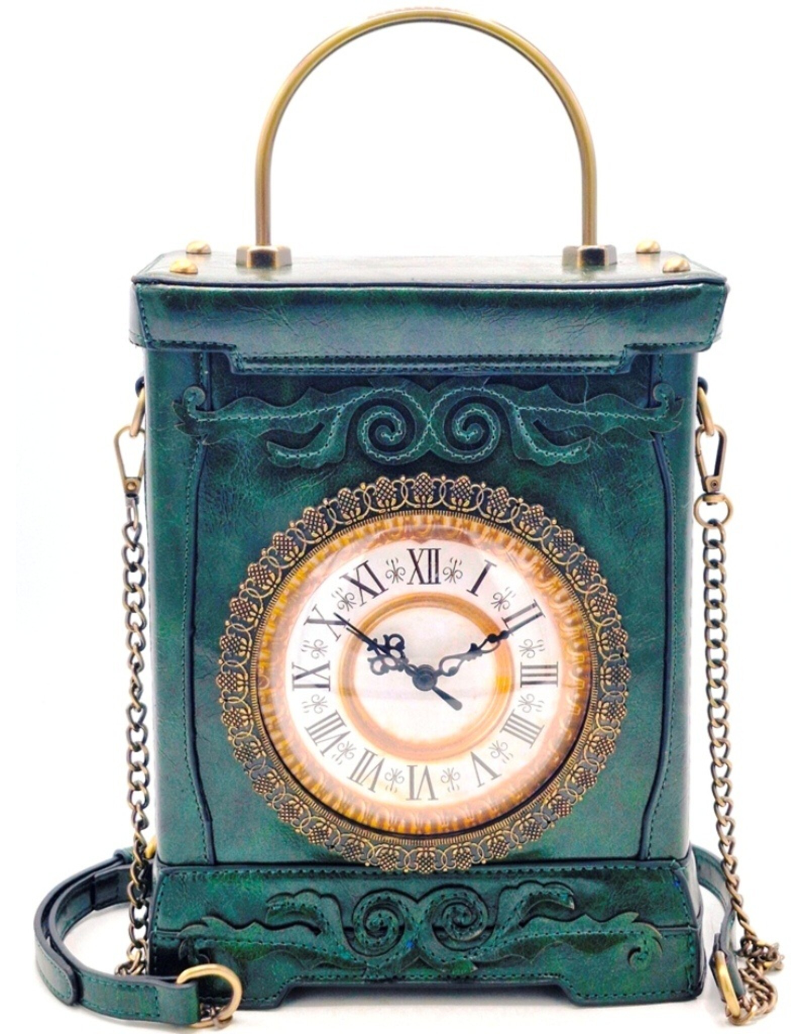 Magic Bags Steampunk tassen Gotic tassen - Handtas met Werkende Klok Vintage Stijl groen