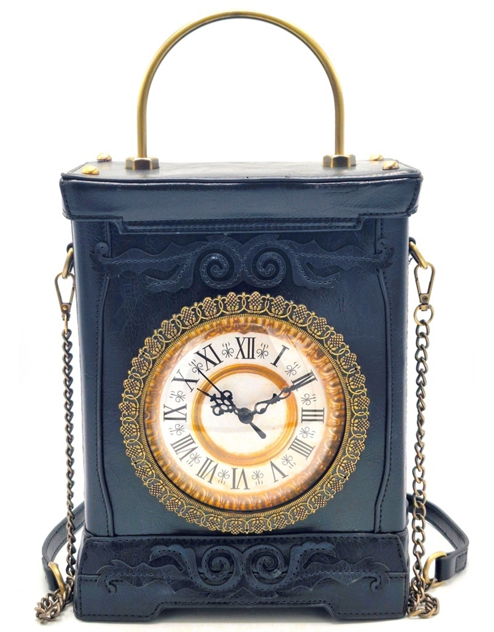 Magic Bags Gothic bags Steampunk bags - Handbag with Working Clock Vintage Style black