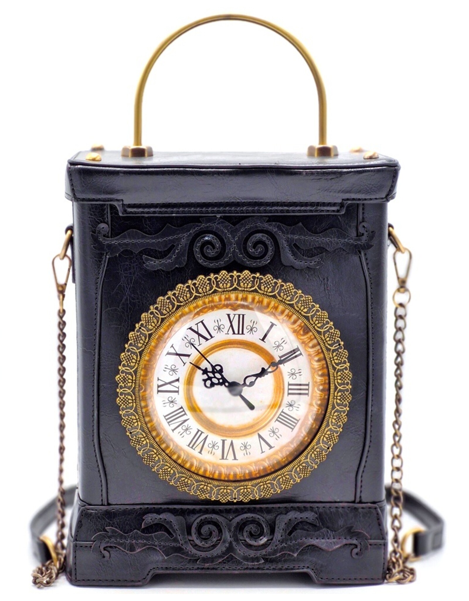 Magic Bags Gothic tassen Steampunk tassen - Handtas met Werkende Klok Vintage Stijl zwart