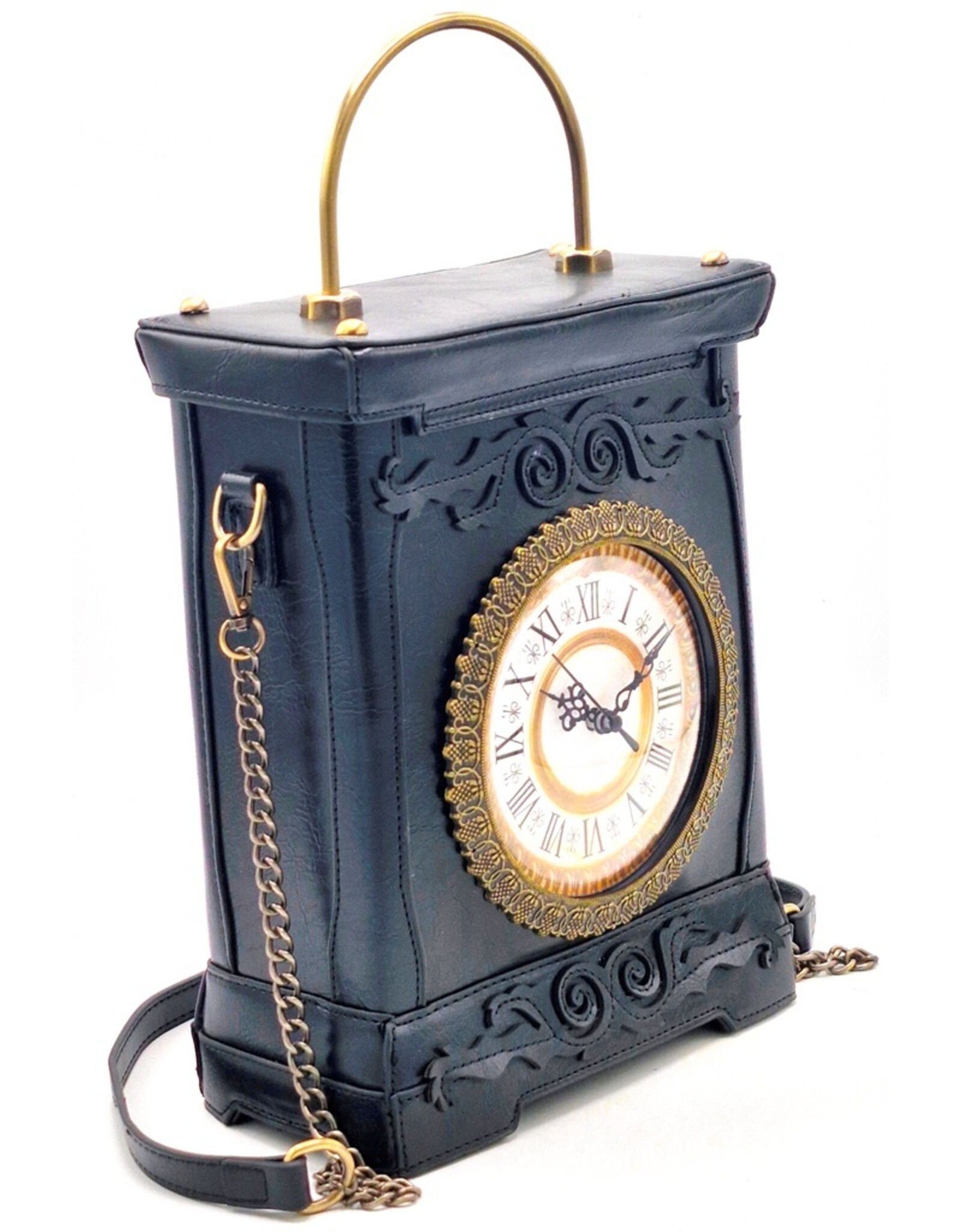 Magic Bags Gothic bags Steampunk bags - Handbag with Working Clock Vintage Style black