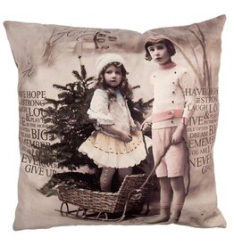 C&E Kussenhoes met Kinderen Vintage Stijl 45 x45 cm