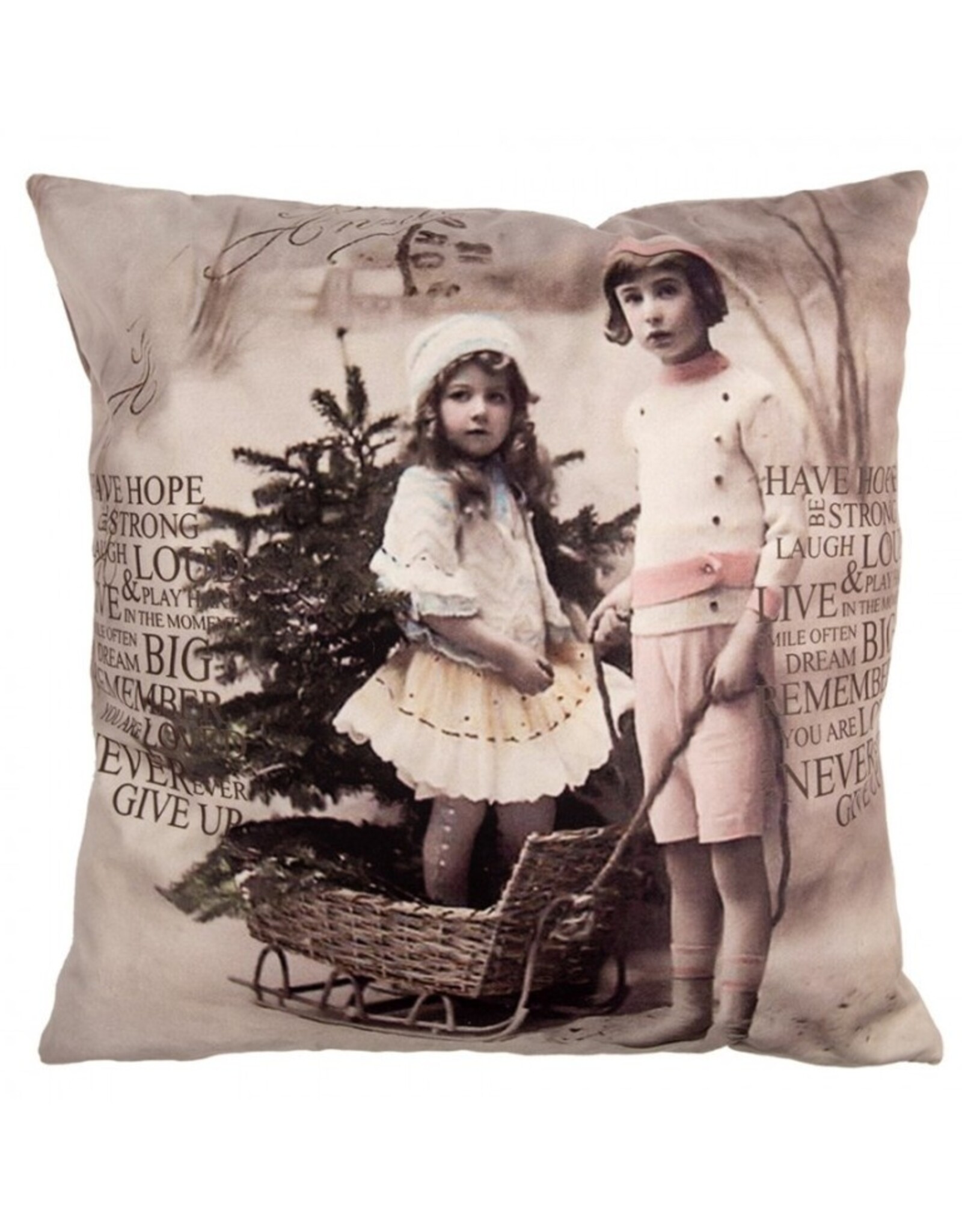 C&E Miscellaneous -  Cushion cover with Children Vintage Style 45 x 45 cm