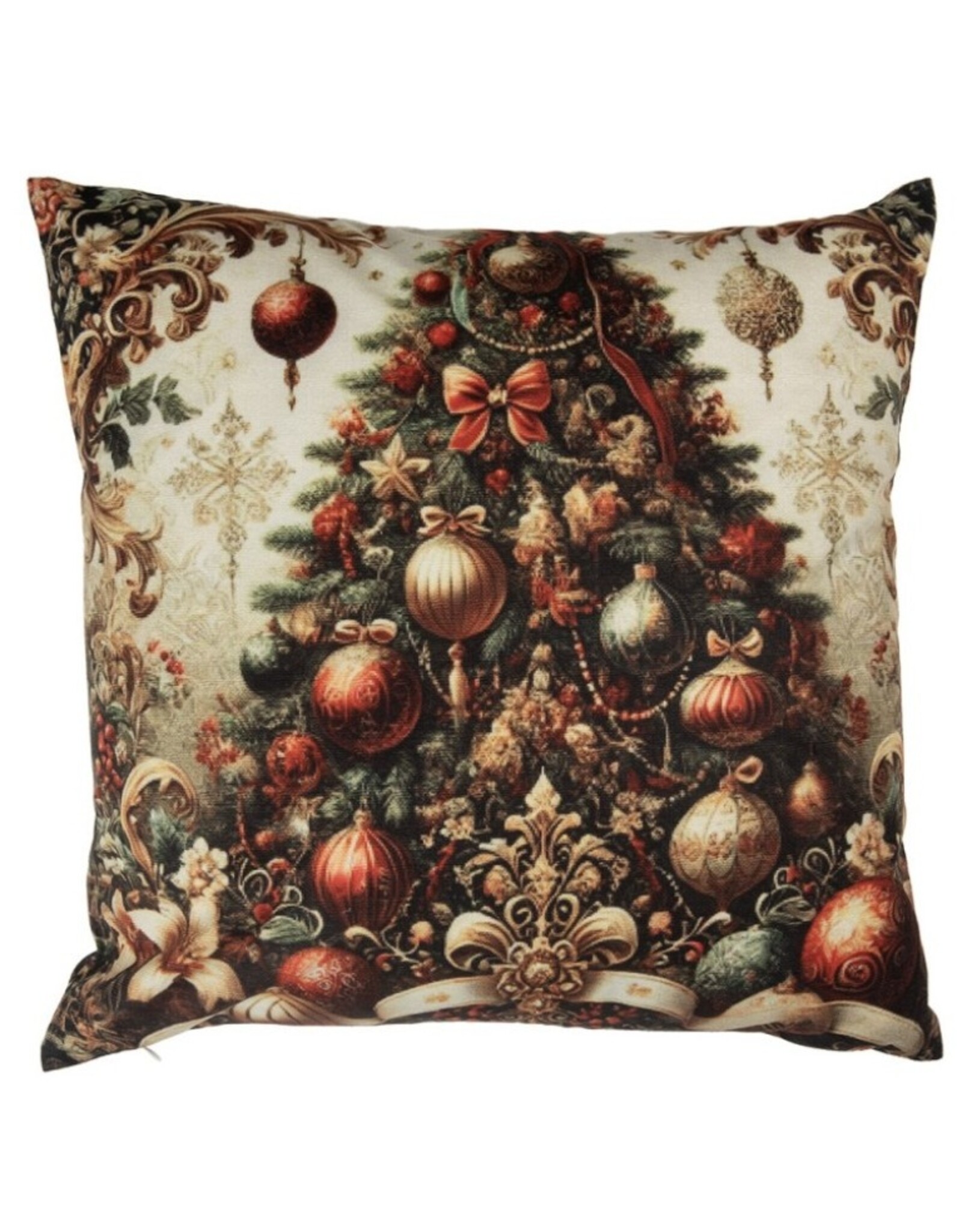 C&E Miscellaneous - Kussenhoes Kerstboom Barok Stijl 45 x45 cm