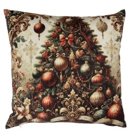 C&E Cushion cover Christmas tree Baroque style 45 x 45 cm