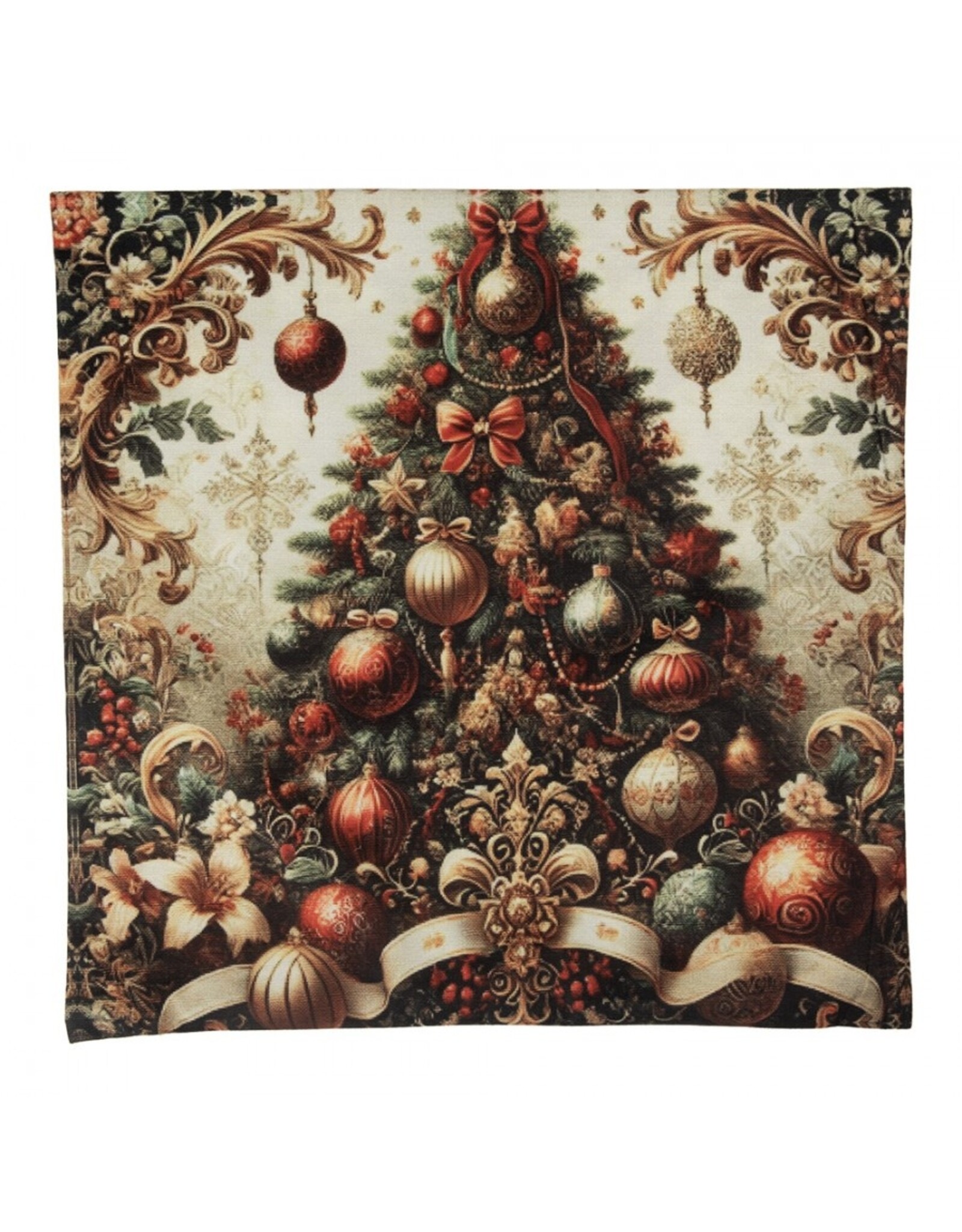 C&E Miscellaneous - Kussenhoes Kerstboom Barok Stijl 45 x45 cm
