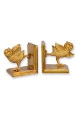 JB Miscellaneous - Uil Boekensteun set van 2, goudkleurig