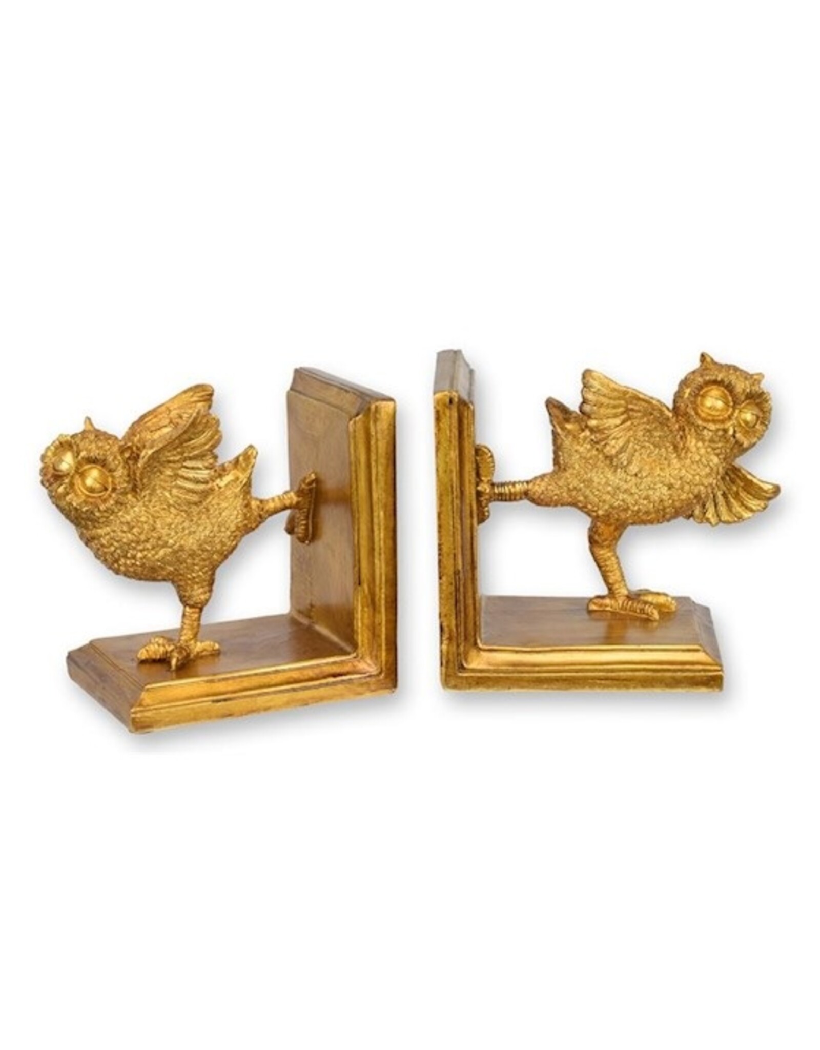 JB Miscellaneous - Owl Bookends set of 2, gold colored