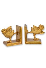 JB Miscellaneous - Owl Bookends set of 2, gold colored