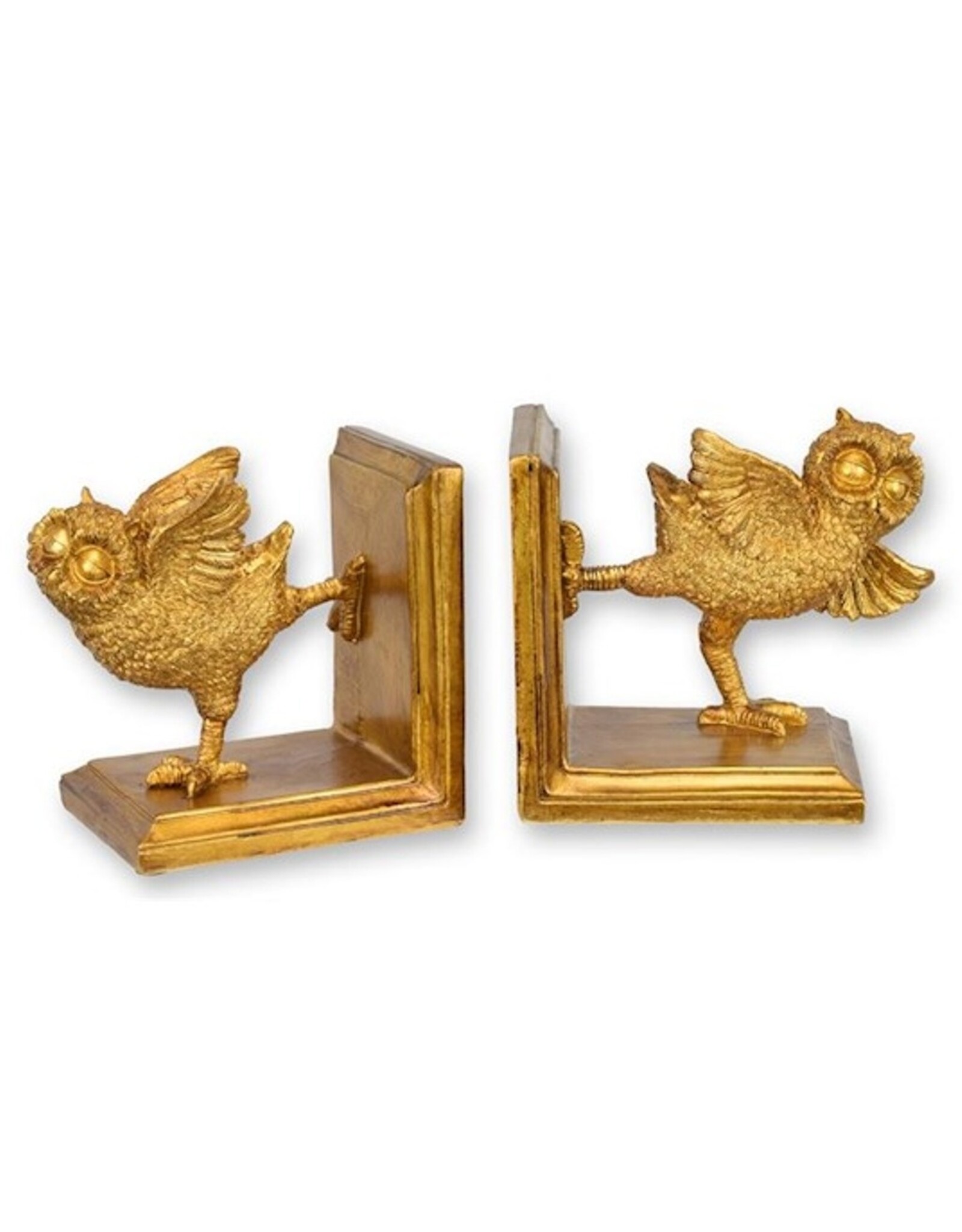 JB Miscellaneous - Owl Bookends set of 2, gold colored