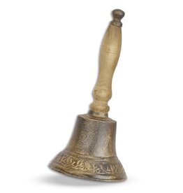 Trukado Vintage Schoolbel Gietijzer met Houten Handvat 28cm