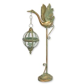 Trukado Swan with Glass ball Lantern on Stand 103.5cm
