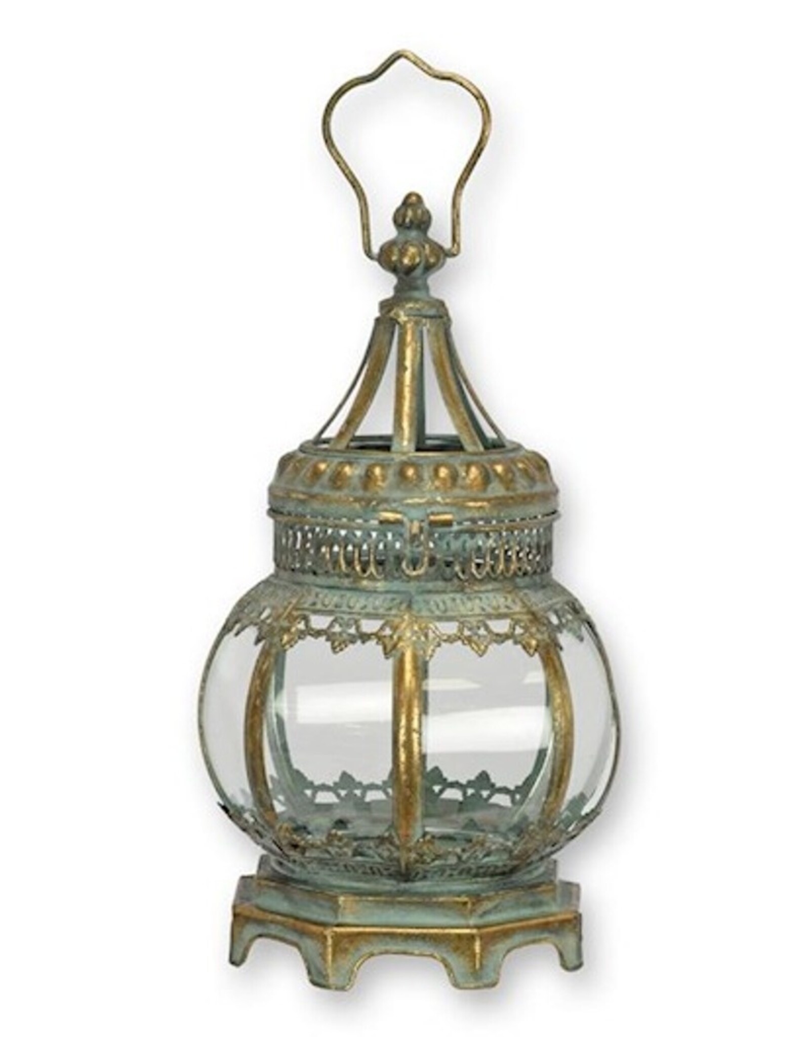 Trukado Miscellaneous -  Tin Lantern ‘Pumpkin’ with Glass Windows 32.4 cm
