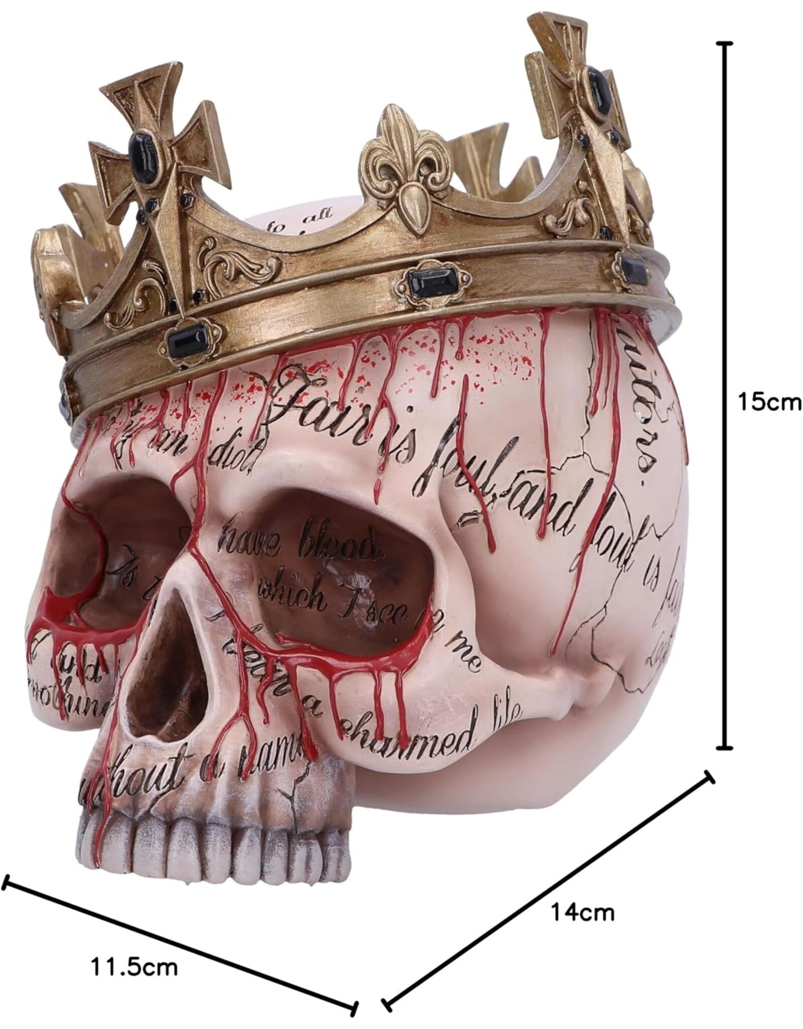 NemesisNow Giftware Figurines Collectables - Gothic Skull with Crown Macbeth 15cm