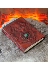 AWG Miscellaneous - Leather Journal with Two Dragons and Turquoise