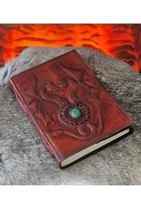 AWG Miscellaneous - Leather Journal with Two Dragons and Turquoise