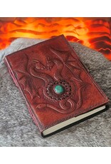 AWG Miscellaneous - Leather Journal with Two Dragons and Turquoise
