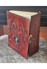 AWG Miscellaneous - Leather Journal with Two Dragons and Turquoise