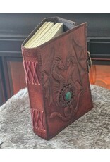 AWG Miscellaneous - Leather Journal with Two Dragons and Turquoise