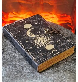 JM Handicrafts Celestial Zon & Maan Leren Vintage Notitieboek