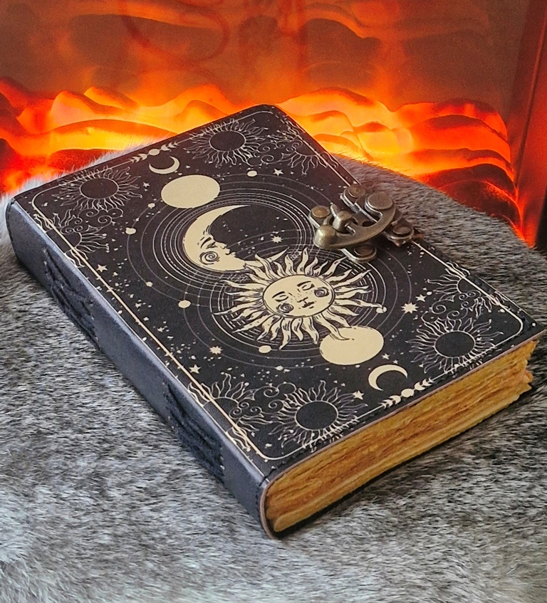 Celestial Sun & Moon Leather Vintage Journal | Boutique Trukado ...