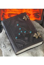 JM Handicrafts Miscellaneous - Leren Dagboek Triquetra met dubbele slot (large)