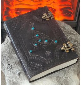 JM Handicrafts Leather Journal Triquetra with double lock (large)