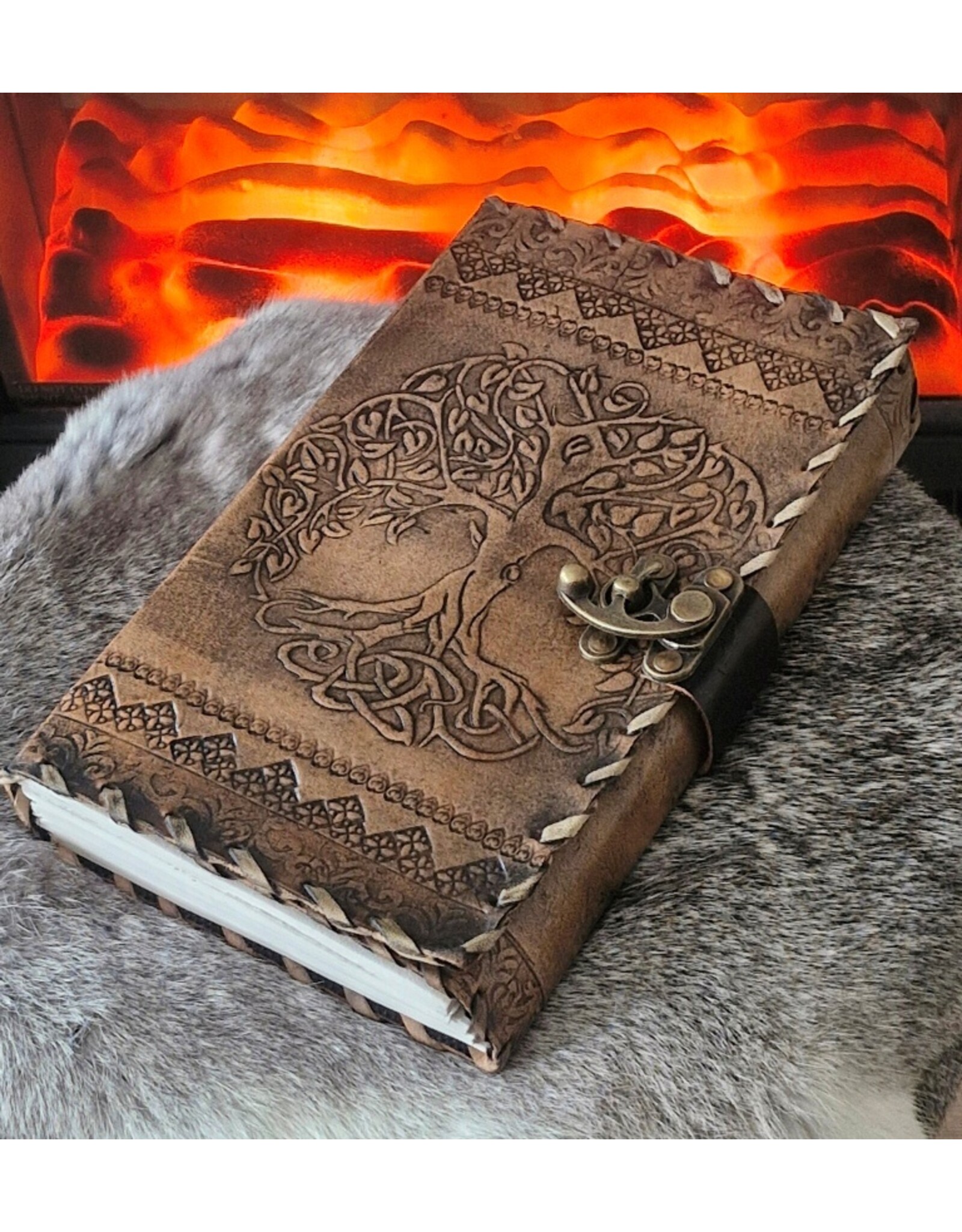 JM Miscellaneous - Leren Notitieboek Tree of Life 23,5 x 13,5cm