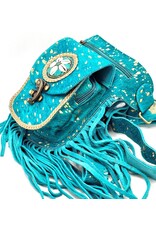 Trukado Leren Festivaltasjes, heuptassen en riemtassen - Koeienhuid Heuptas met franjes Ibiza Stijl (hazelnoot)