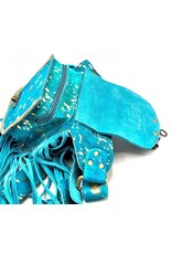 Trukado Leren Festivaltasjes, heuptassen en riemtassen - Koeienhuid Heuptas met franjes Ibiza Stijl (hazelnoot)