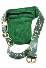 Trukado Leather Festival bags, waist bags and belt bags - Waistbag with Fringes Cowhide Ibiza Style green