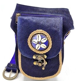 Trukado Leather waist bag with cowhide Festival bag Ibiza Style