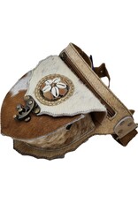 Trukado Leren Festivaltasjes, heuptassen en riemtassen -  Koeienhuid Heuptas  met Vintage Haakje bruin/creme/wit