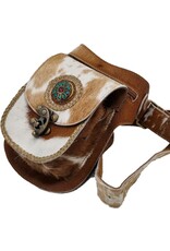 Trukado Leather bags - Cowhide waistbag with hook Ibiza - Festival bag Cowhide