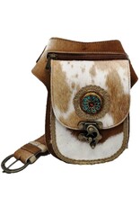 Trukado Leather bags - Cowhide waistbag with hook Ibiza - Festival bag Cowhide