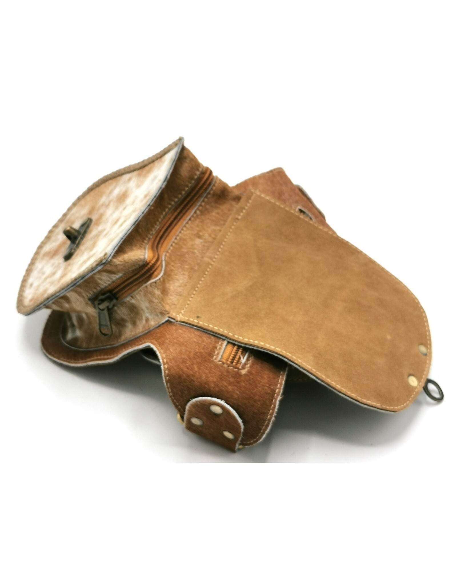 Trukado Leather bags - Cowhide waistbag with hook Ibiza - Festival bag Cowhide