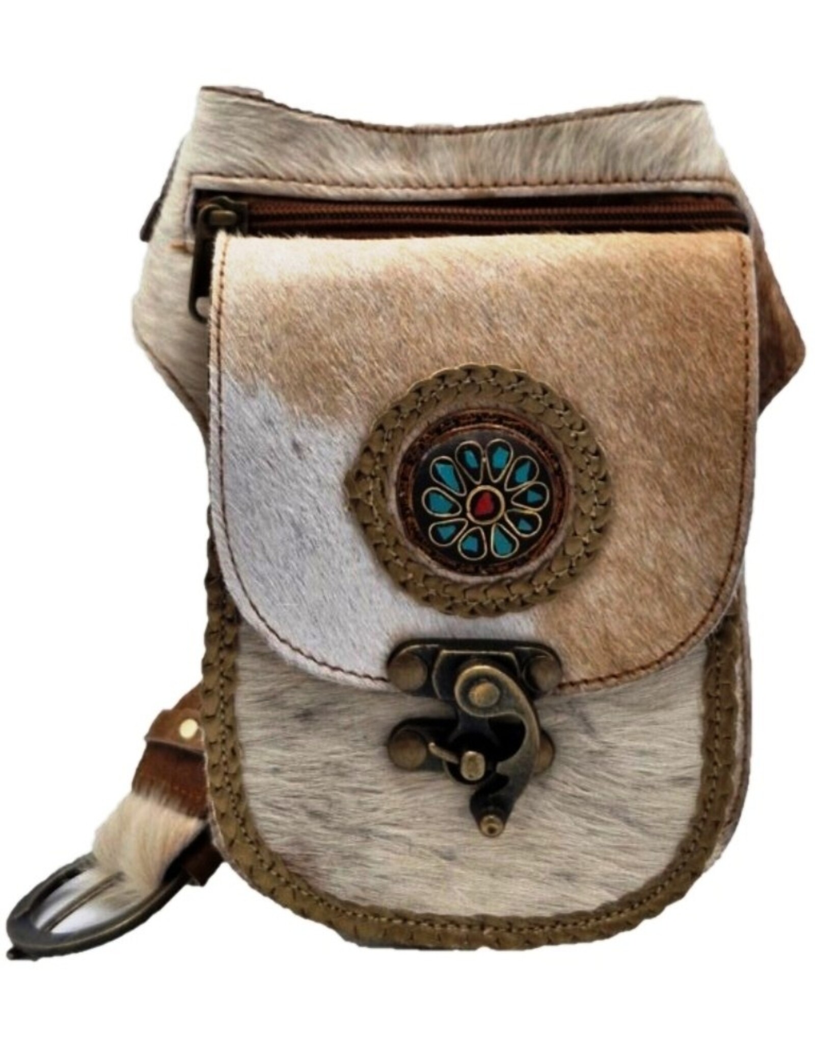 Trukado Leather Festival bags, waist bags and belt bags - Waist bag Cowhide with Vintage Hook Ibiza