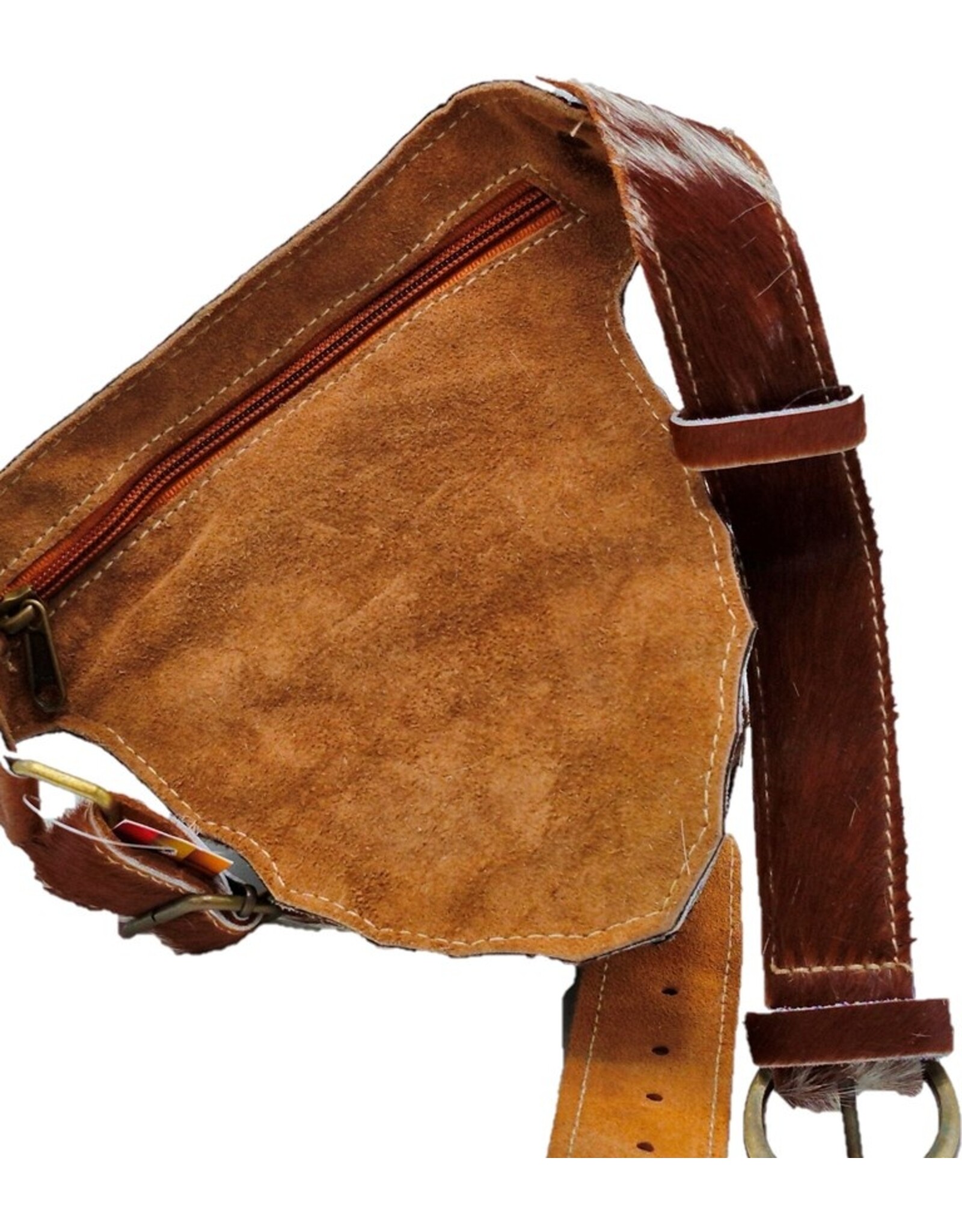 Trukado Leather Festival bags, waist bags and belt bags -   Cowhide waist bag with hook and Turquoise Stone Ibiza Style