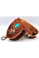 Trukado Leather Festival bags, waist bags and belt bags -   Cowhide waist bag with hook and Turquoise Stone Ibiza Style