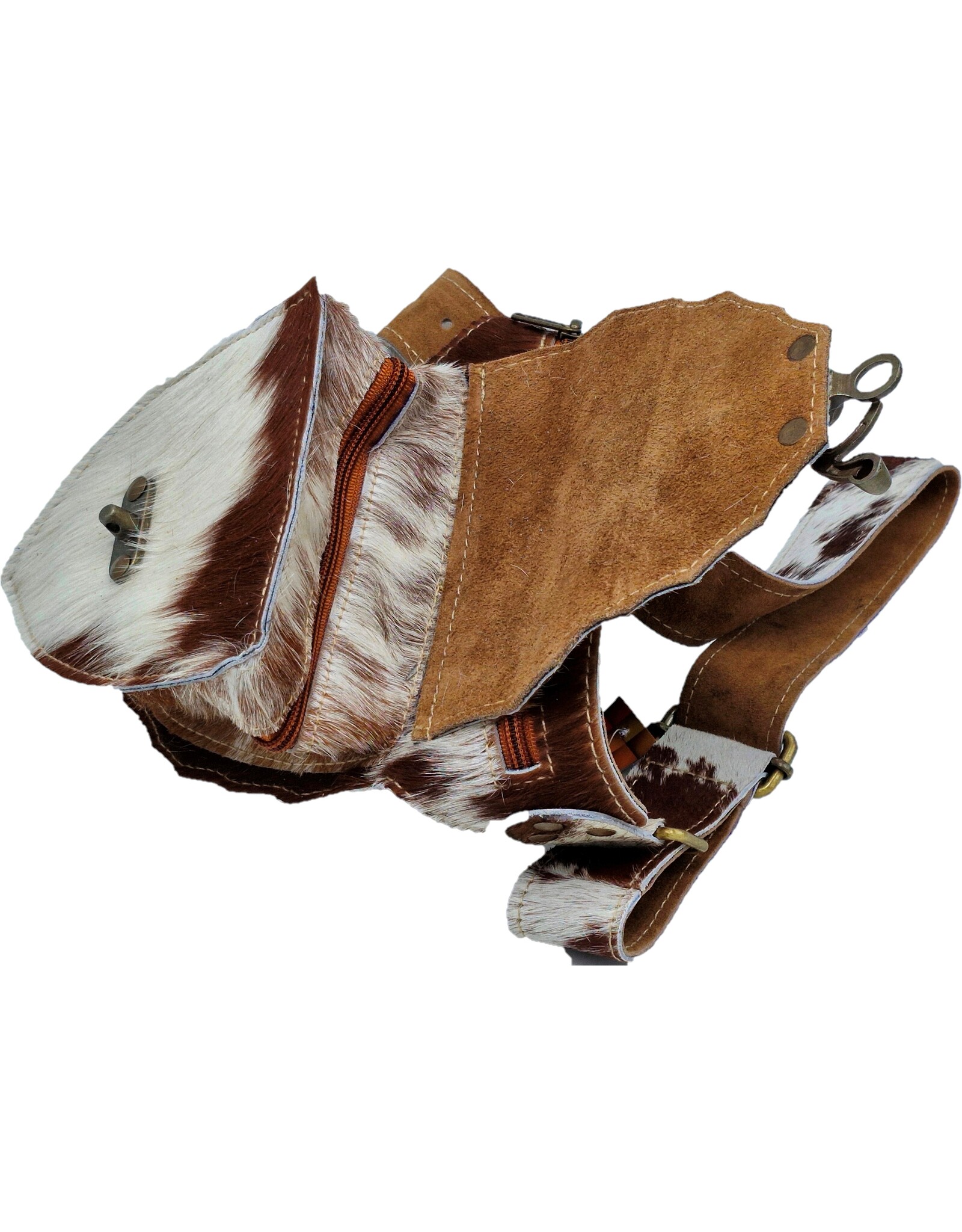 Trukado Small leather bags, cluches and more - Cowhide Hip Bag with Vintage Hook Ibiza
