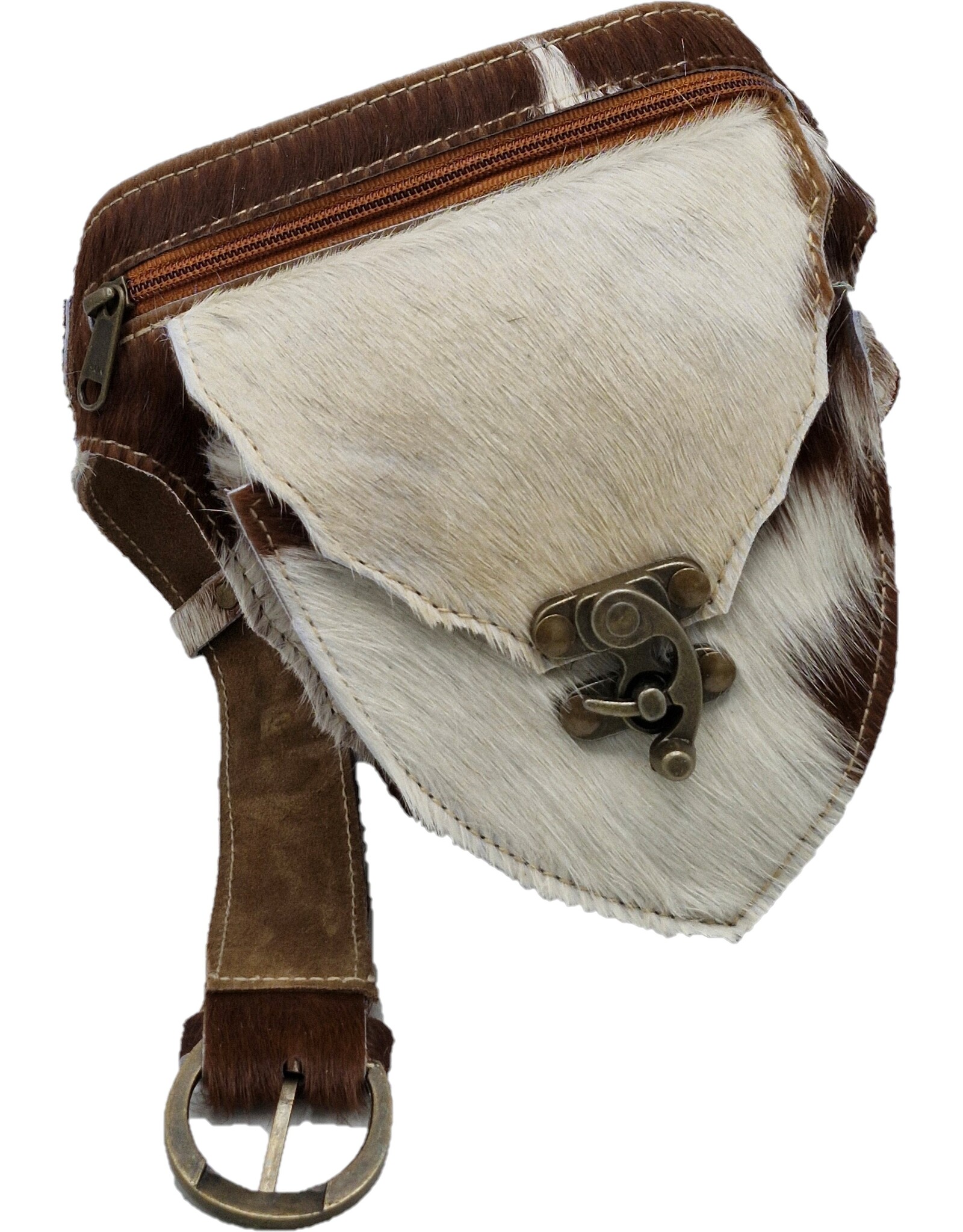 Trukado Leren Festivaltasjes, heuptassen en riemtassen - Koeienhuid Heuptas met Vintage Haakje Ibiza