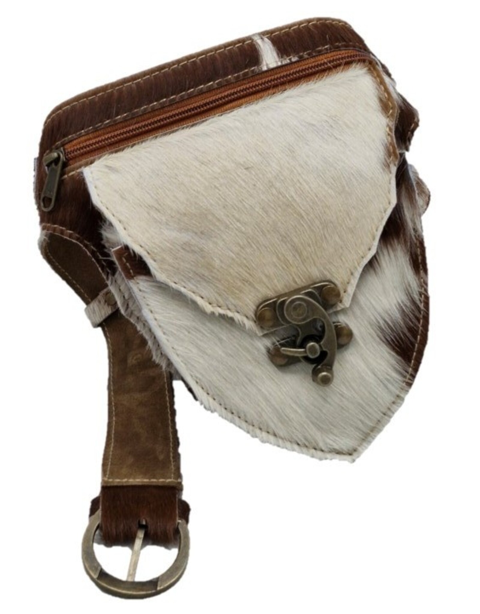Trukado Small leather bags, cluches and more - Cowhide Hip Bag with Vintage Hook Ibiza